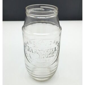 Vtg Anchor Hocking Maxwell House Coffee Glass Jar Good To The last Drop No Lid